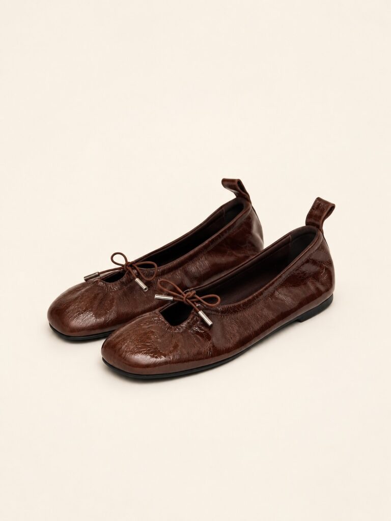 Rosalind Patent Brown Leather Ballet Flats
